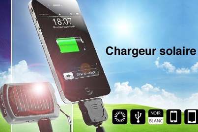 Chargeur solaire pour téléphone MP3, Iphone à 12,90 € 