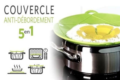 Couvercle anti-débordement en silicone 5 en 1 à 19,99 € au lieu de 39,90 €