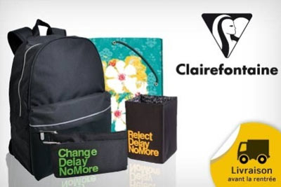 Sac à dos et trousse Clairefontaine à 21 € au lieu de 47,30 €