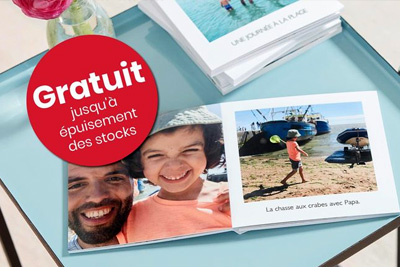 Livre photo personnalisé gratuit sur Photobox (hors frais de port 3 €)