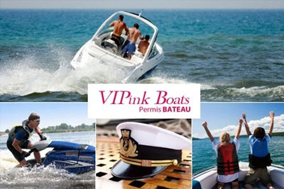 Permis bateau à 269,99 € au lieu de 570 € avec VIPink Boats