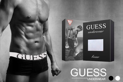 Boxer Guess pour homme, coloris noir ou blanc, à 16,99 € au lieu de 45 €