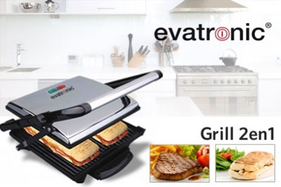 Grill Panini 2 en 1 EVATRONIC à 24,90 € au lieu de 79 €