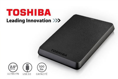 Disque dur externe portable 500 Go Toshiba USB 3.0 à 49,98 € au lieu de 62 € 