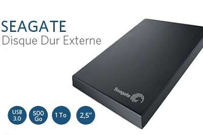 Disque dur externe portable Seagate 1 To USB 3.0 à 84,99 € au lieu de 134,02 €