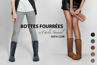 Bottes fourrées Carla Samuel en cuir transformables à 45,90 € au lieu de 169 €