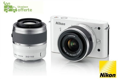 Appareil photo Hybride Nikon 1 J1 et 2 Objectifs à 479 € au lieu de 709,06 €