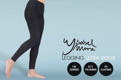 2 leggings Ysabel Mora opaques et thermiques noirs extra doux à 17,90 €