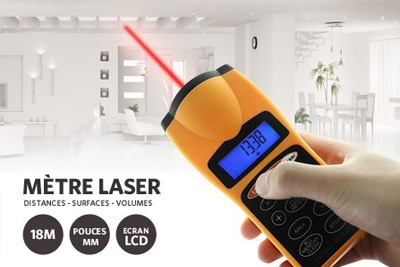 Mètre laser avec écran LCD à 29,99 € au lieu de 54,90 €