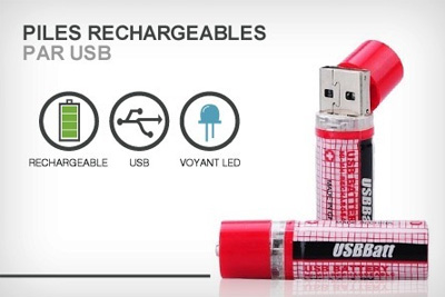2 piles USB Rechargeables USBBatt à 14,99 € au lieu de 29 €