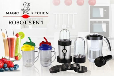 Robot Magic Kitchen mixeur polyvalent et ses accessoires à 39,90 € (55% de réduction)
