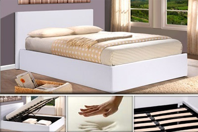 Lit coffre Créadomia et matelas à mémoire de forme à 399,90 € au lieu de 1098,99 €