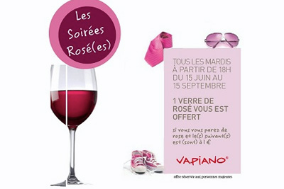 Verre de rosé gratuit au restaurant Vapiano 