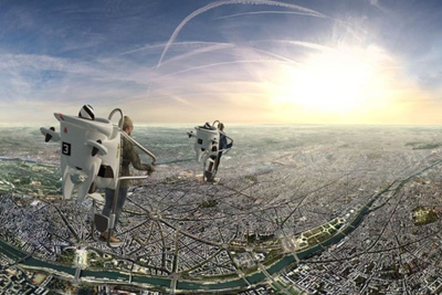 Vol au dessus de Paris en réalité virtuelle en jetpack